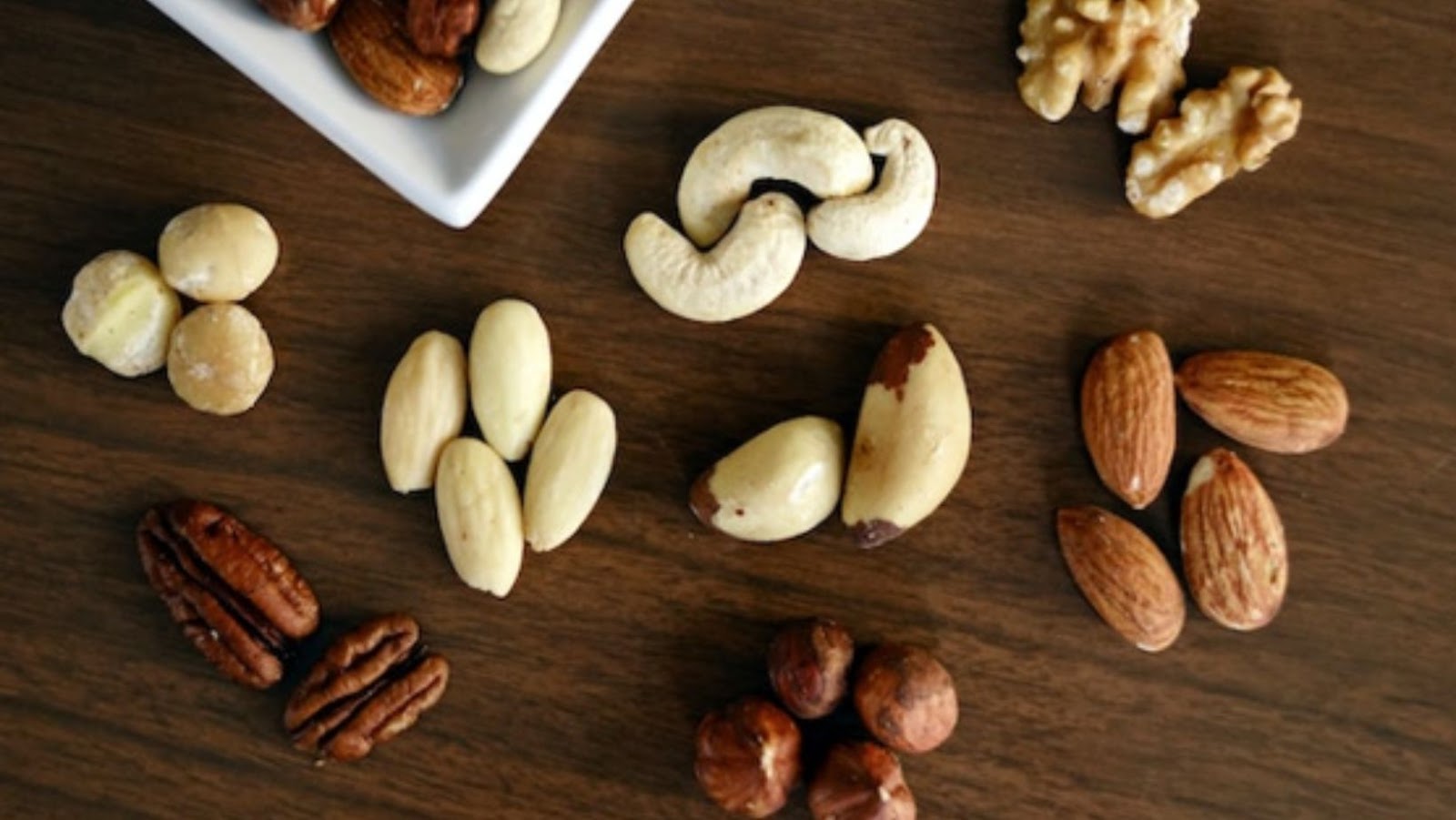 Variety of brown nuts